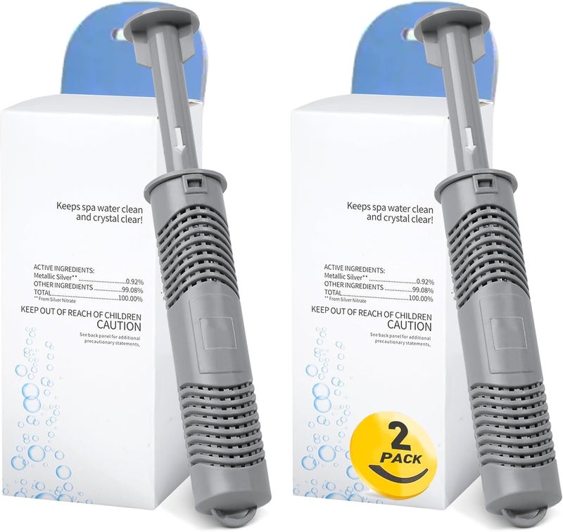 Bilinavy Spa Ag+ Mineral Sticks for Hot Tub, Silver Ion Mineral Cartridge Last for 4 Months Treats (2, Grey) - Image 1
